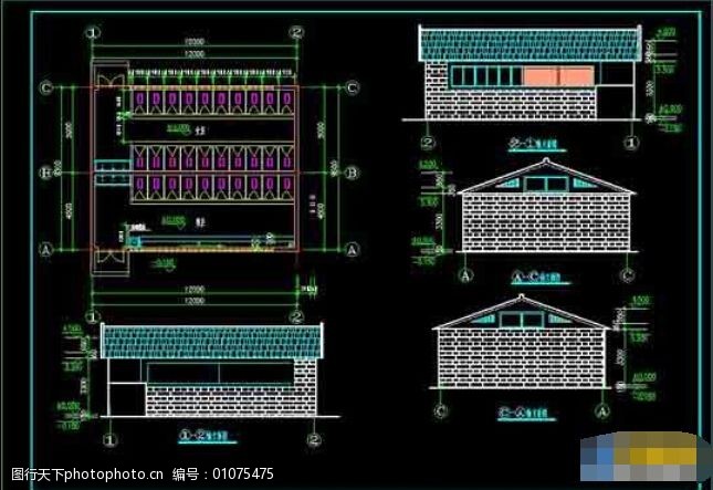 某园林景观公共厕所cad方案设计共4例
