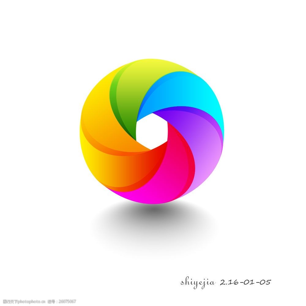 多彩圆环logo设计