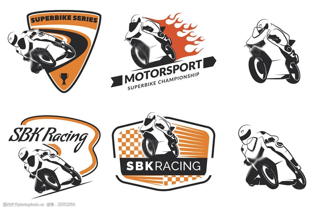 摩托车时尚个性logo元素设计矢量素材
