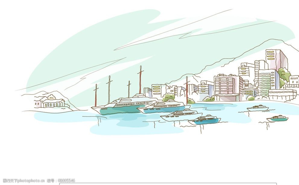 海港城市风景图片