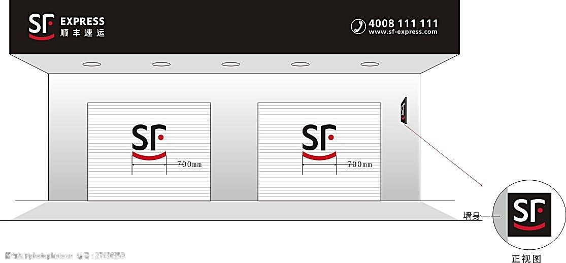 顺丰速运门牌标识矢量素材