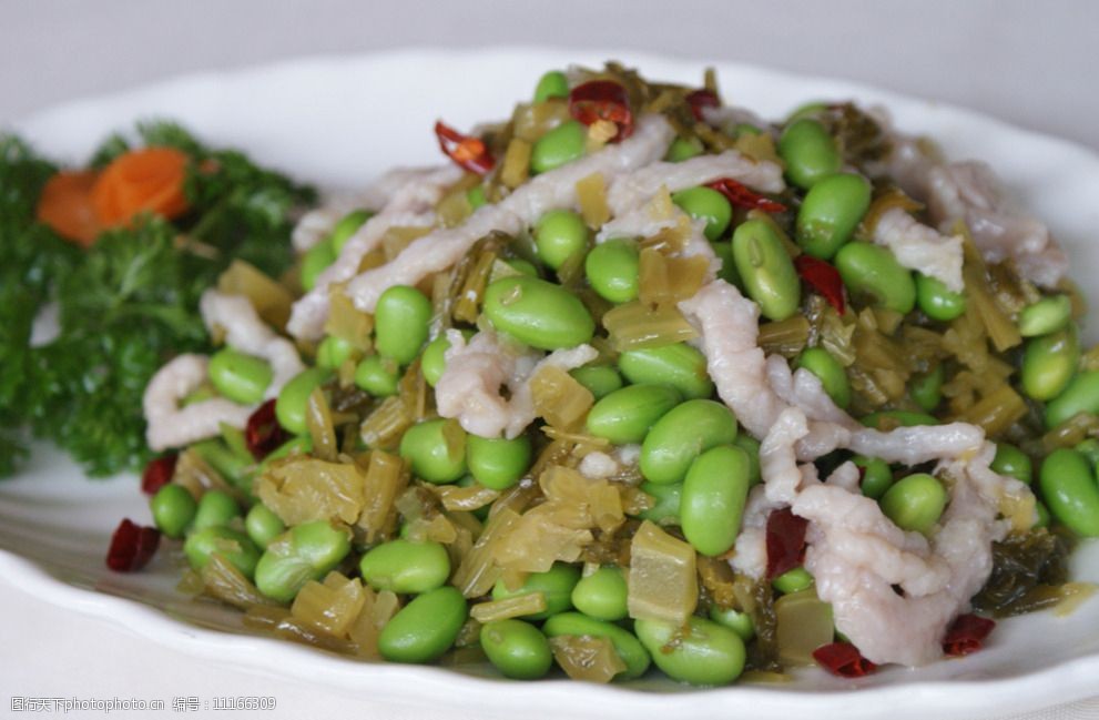 关键词:雪菜毛豆炒肉丝 雪菜 毛豆 炒肉丝 咸菜 美食 摄影 菜图 餐饮