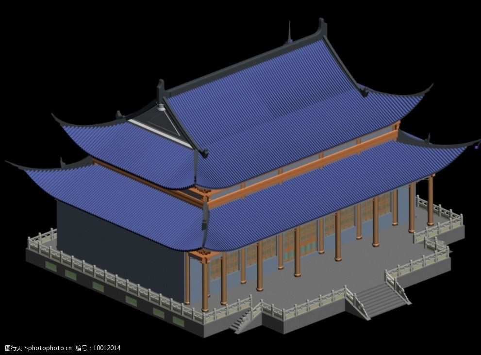 古建筑寺庙模型图片