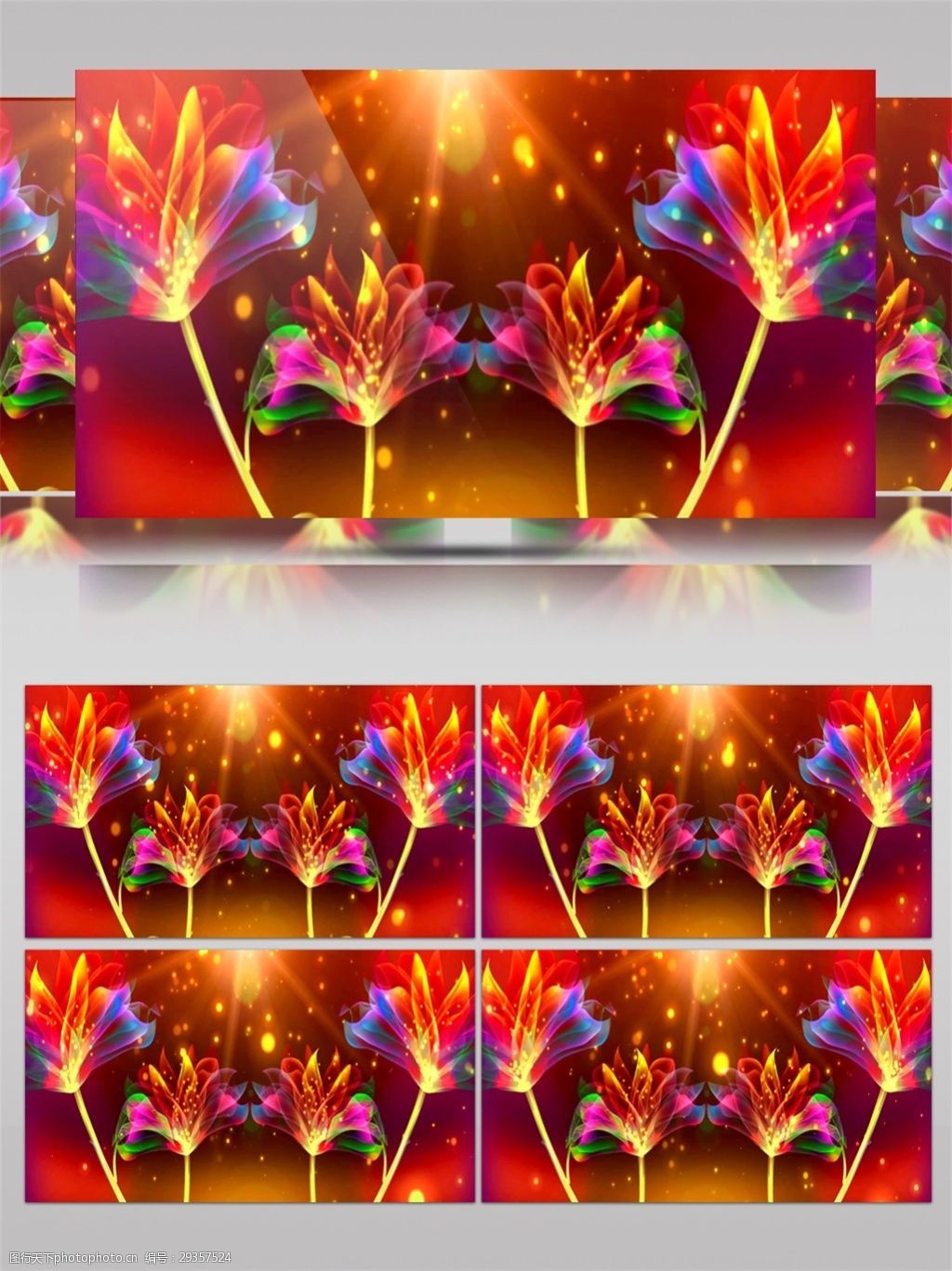 红色光花视频素材