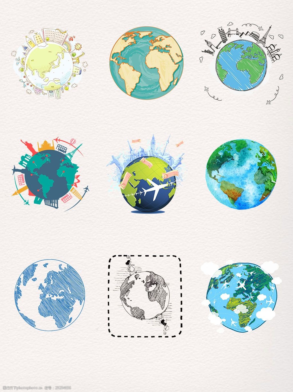 关键词:漂亮卡通手绘简约圆形保护地球 爱护地球 保护地球 抽象地球