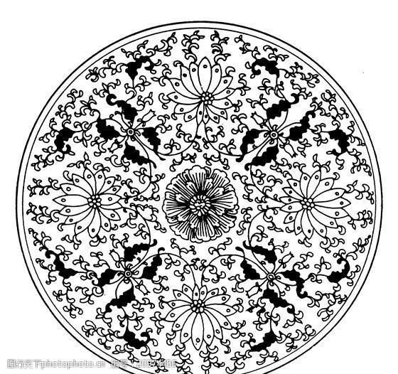 清代团花图案 中国传统图案0028 中国传统图案 设计素材 团花纹样