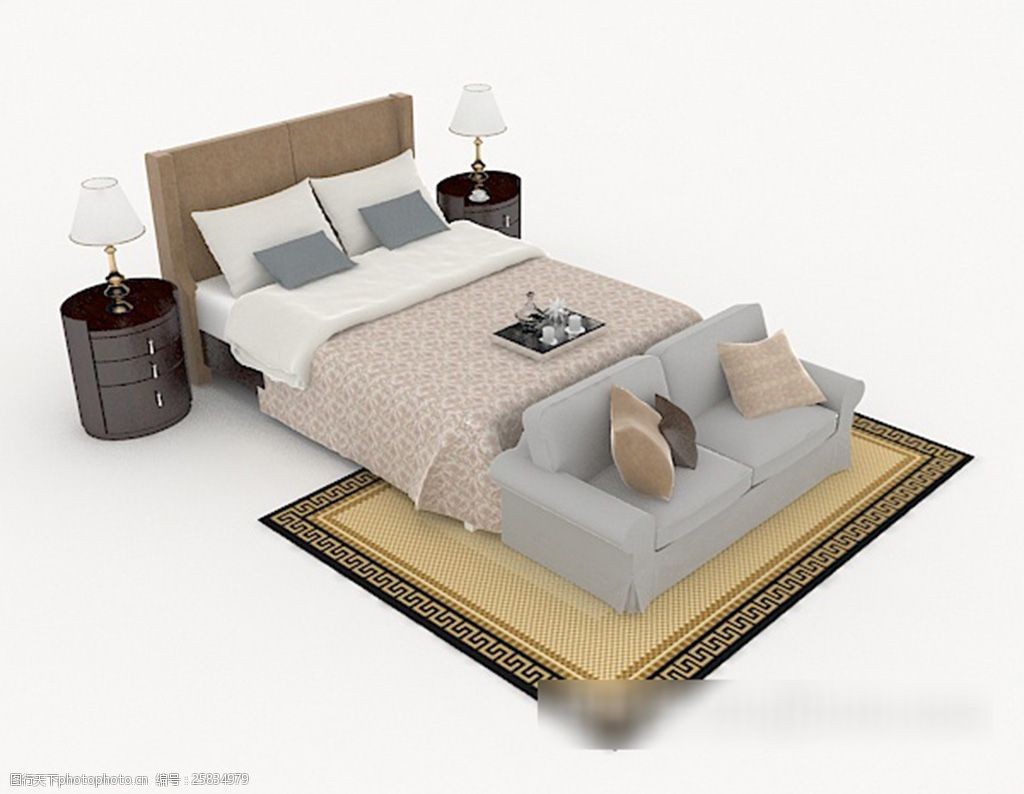 关键词:居家型简单双人床3d模型下载 3d模型下载 3dmax模型 现代风格