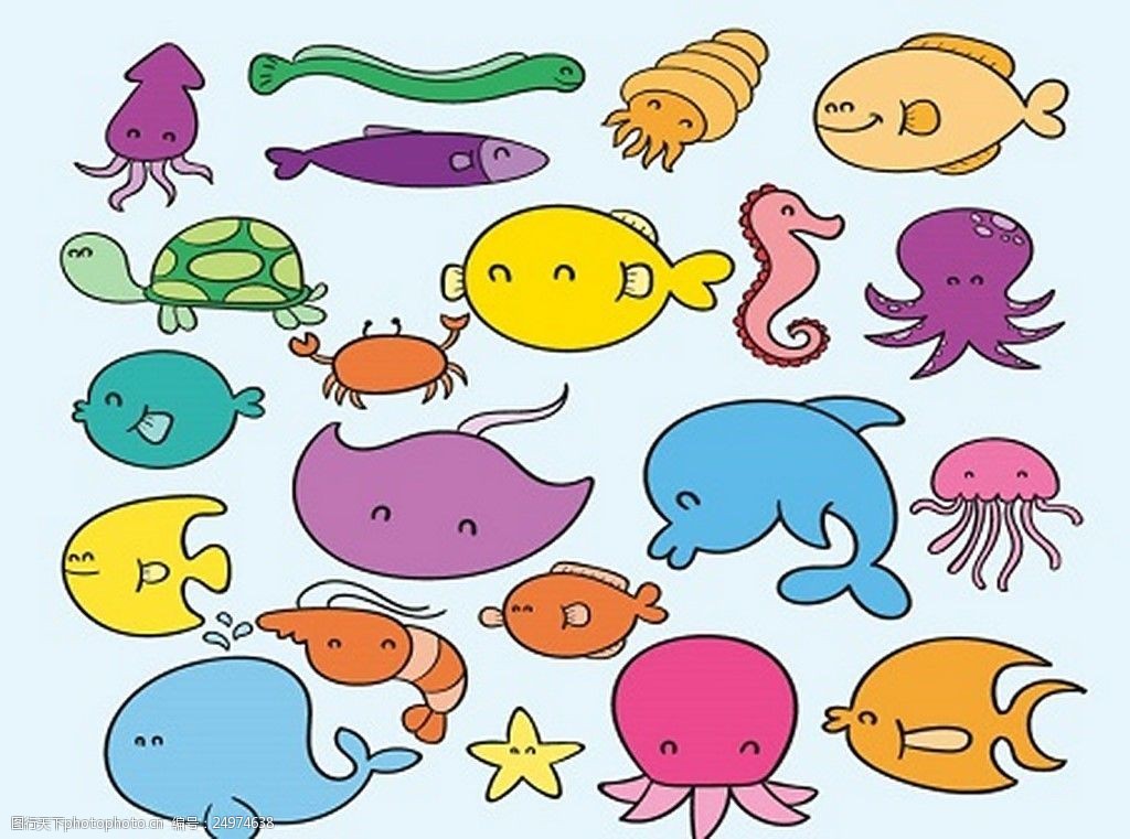 21个卡通海洋生物