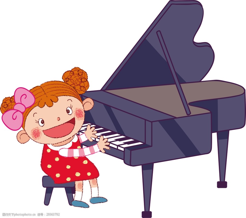 Cartoon Piano Child Playing Piano - Play The Piano Dibujo Clipart - Full Size Clipart (#1423911 ...