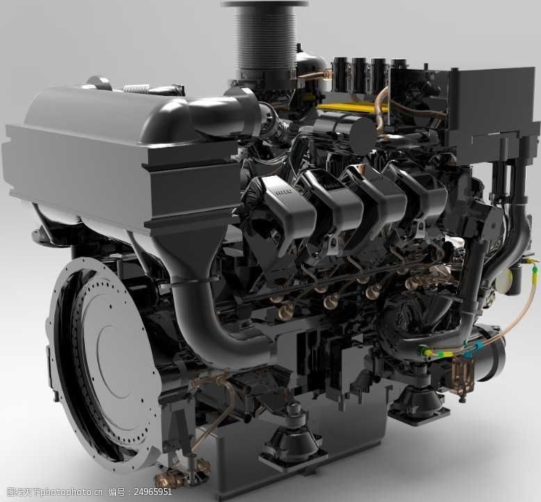 火车的柴油发动机机械模型