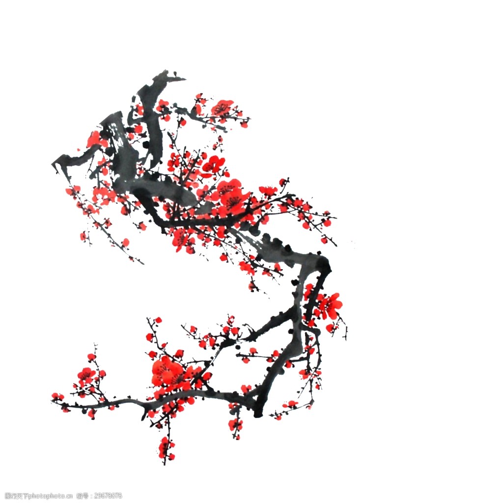 彩绘梅花图案装饰元素