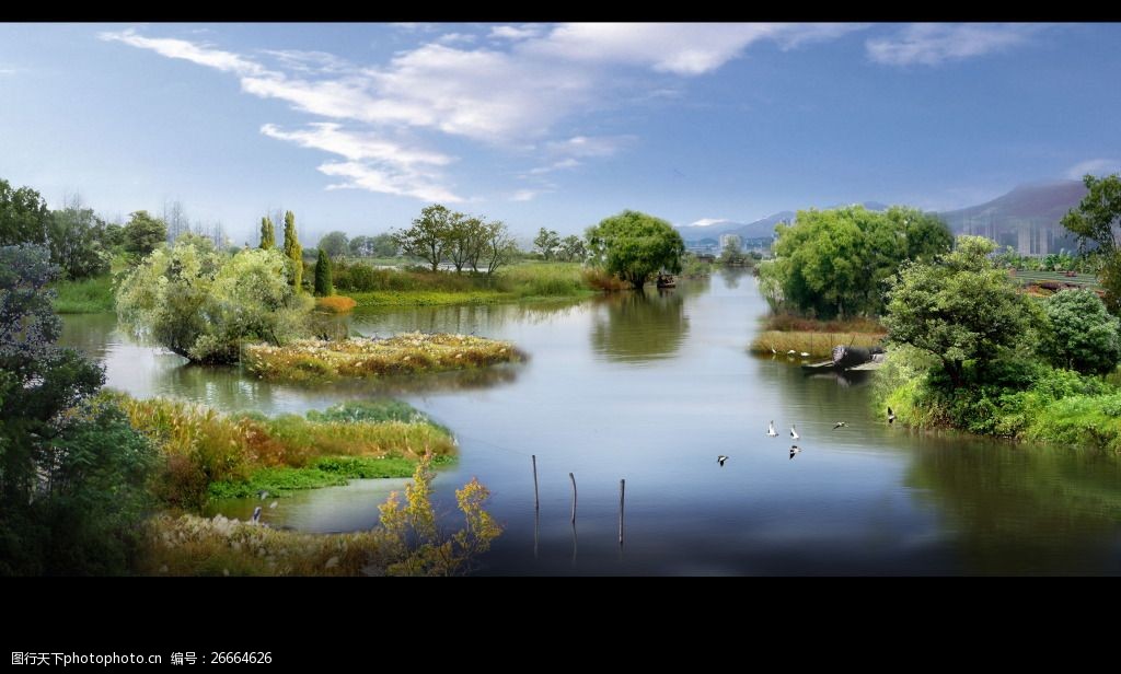 生态河流景观设计psd模版
