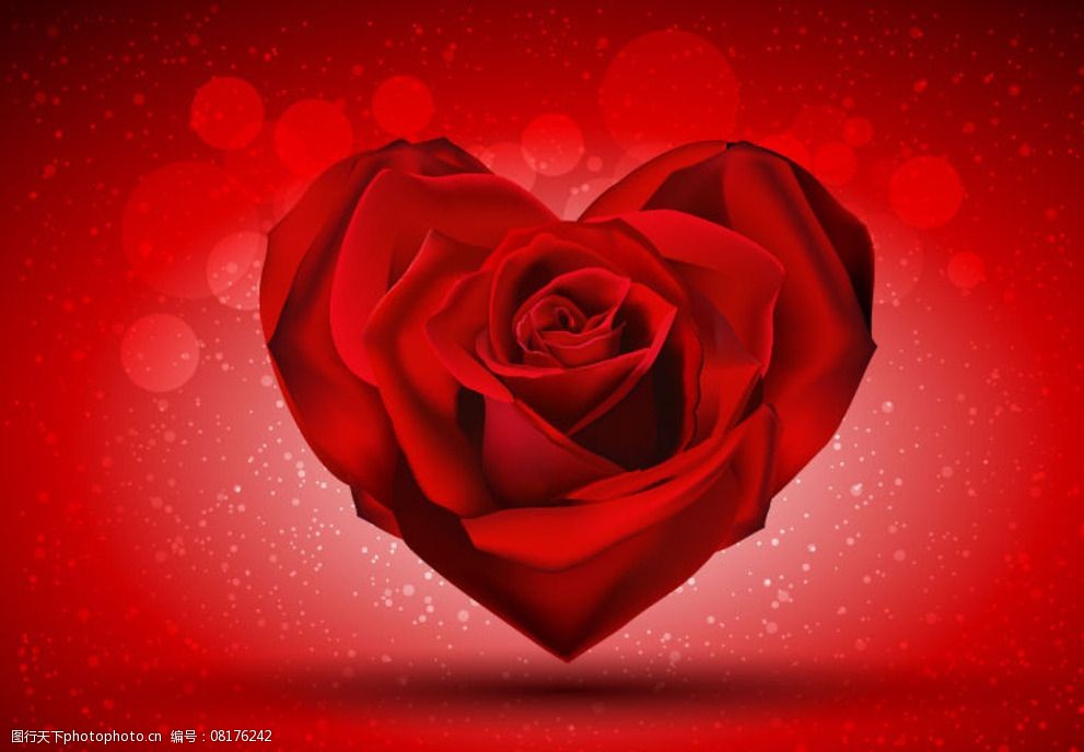 红玫瑰心形背景 红玫瑰 心 爱情 心形 相爱 七夕 红色 玫瑰 浪漫 情侣