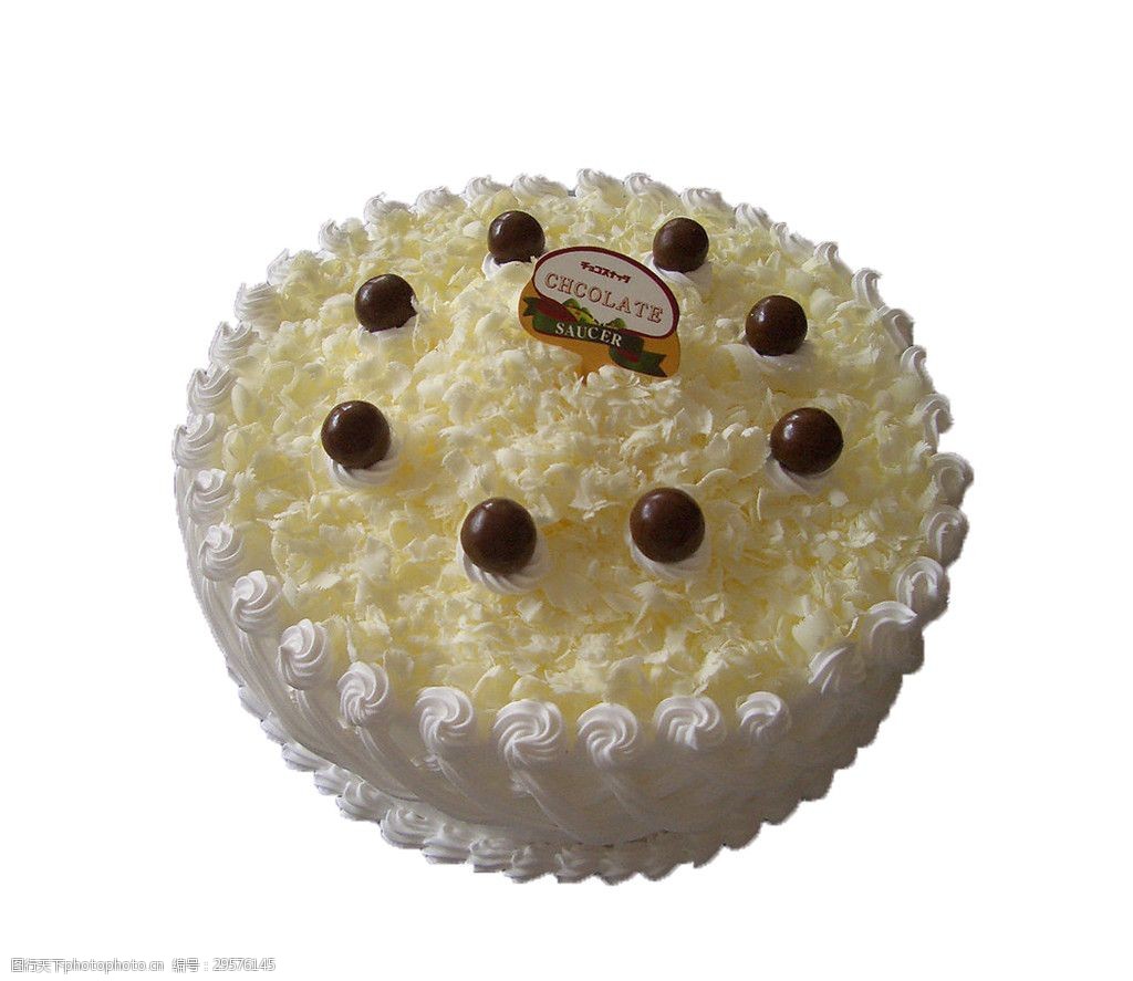 圆形白色生日蛋糕素材