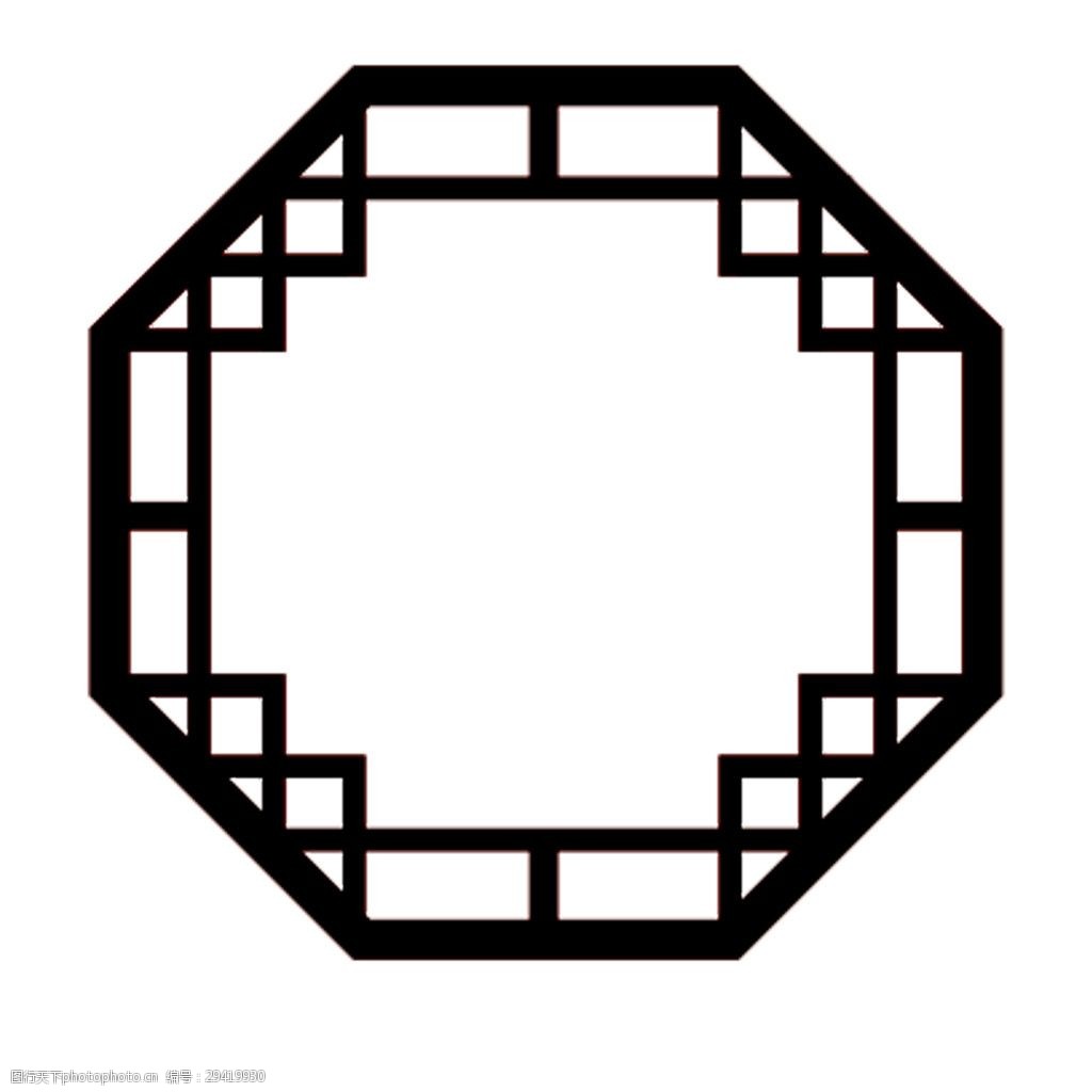 关键词:沉稳黑色古风多边形窗户装饰图案 古风窗户 雅致风格 异形窗户