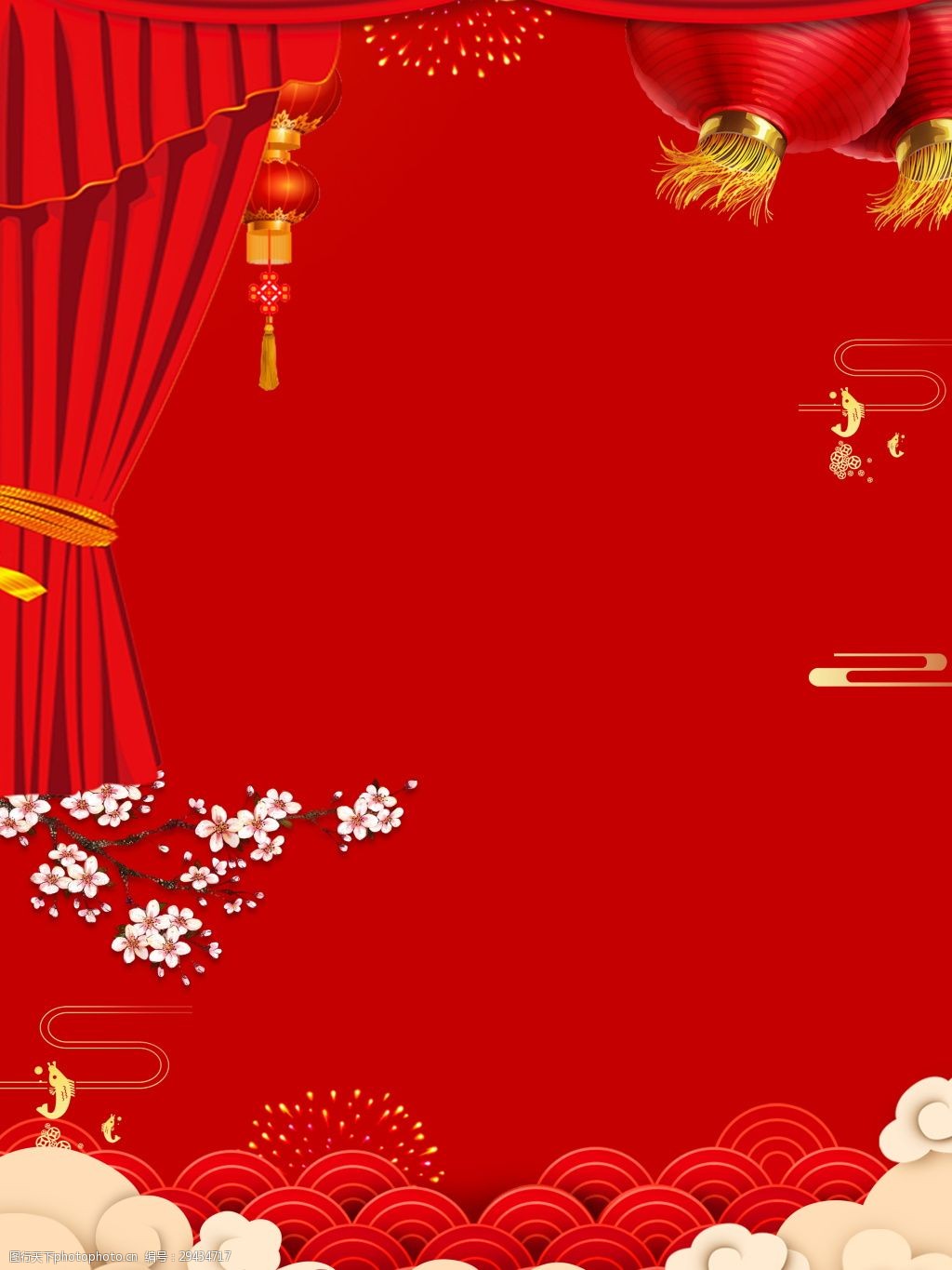 除夕春节海报背景设 春节晚会背景 红色背景 红色展板 活动背景 新年