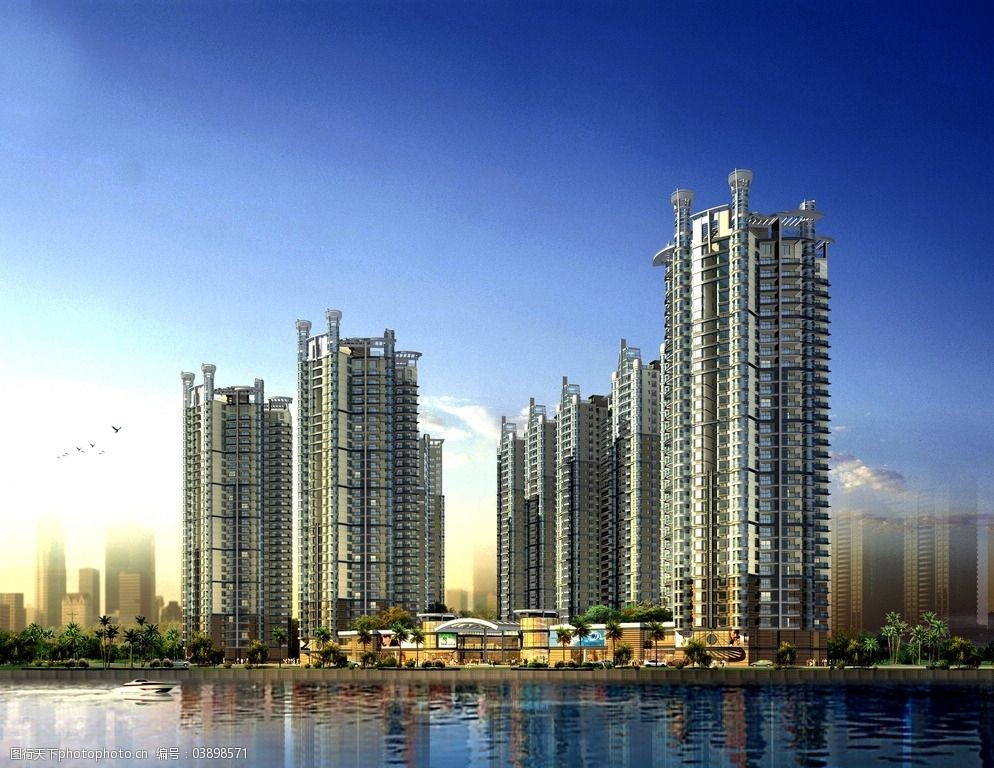 房地产楼盘小区效果图图片