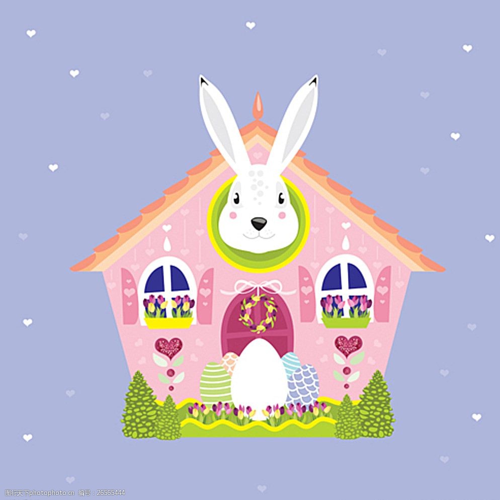 关键词:复活系列 复活节 兔子 可爱 q版 兔子房 设计 文化艺术 节日