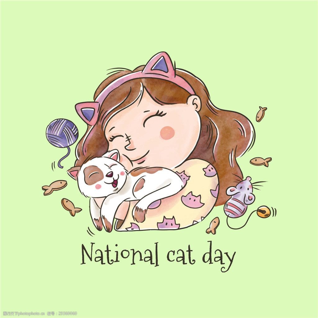 关键词:手绘可爱女孩猫咪插画 动物 卡通动物 可爱 老鼠 猫咪 女孩