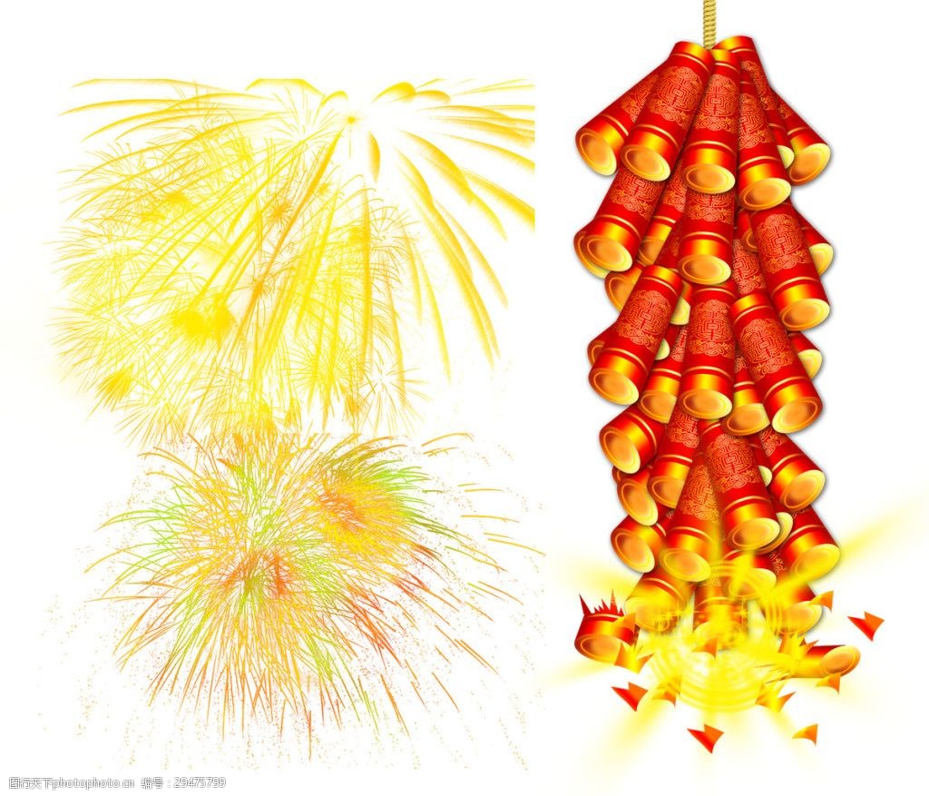 节日烟花鞭炮元素设计