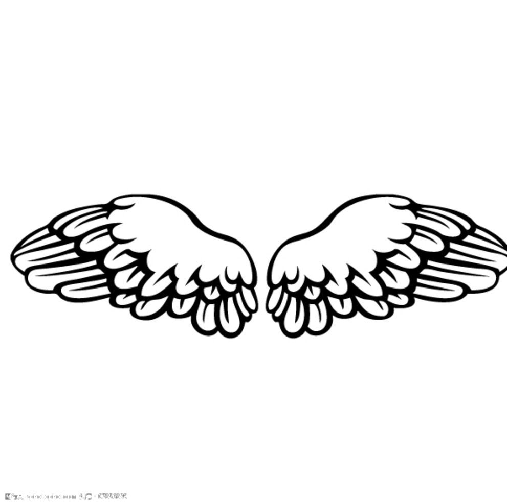 天使的翅膀 羽毛 鸟翼 双翅 插画 儿童漫画 设计 广告设计 卡通设计