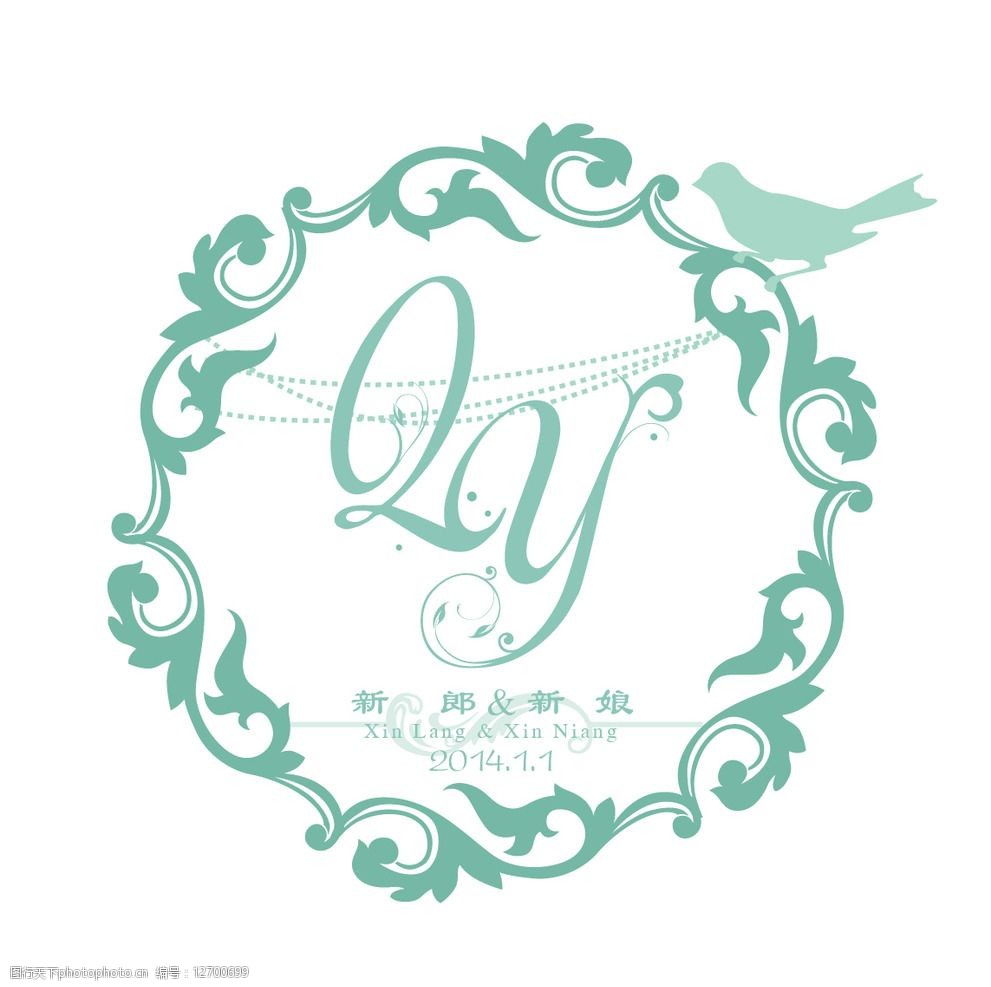 关键词:婚礼logo 婚礼      清新 鸟 森系 设计 广告设计 logo设计 ai