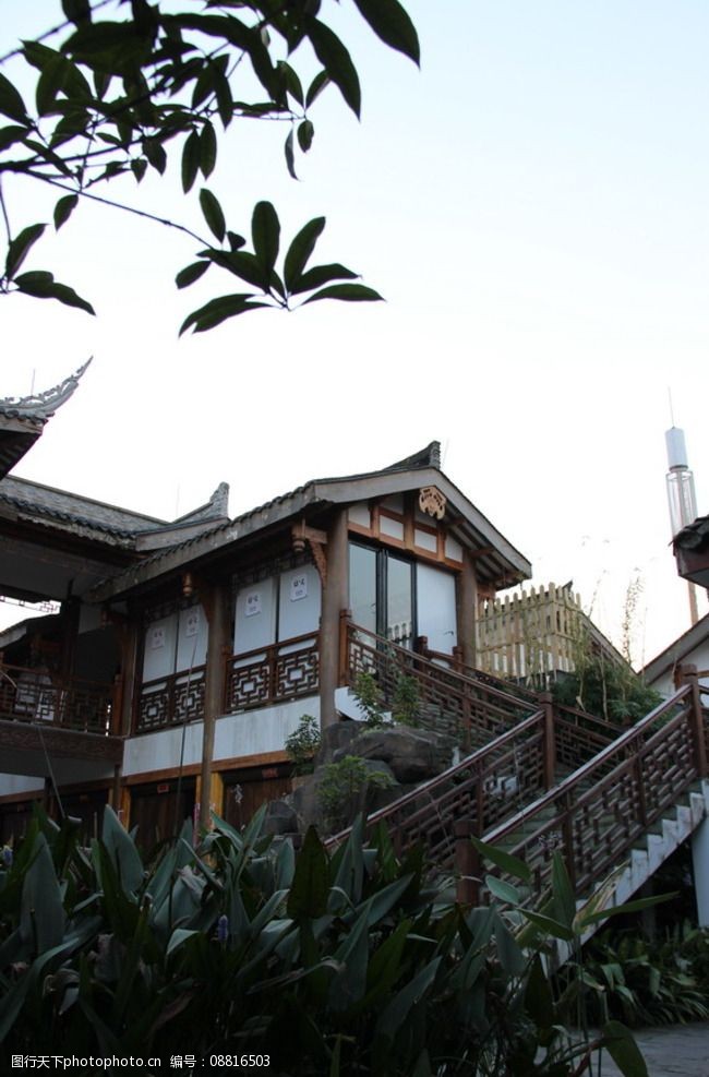 峨眉院子高清摄影图片