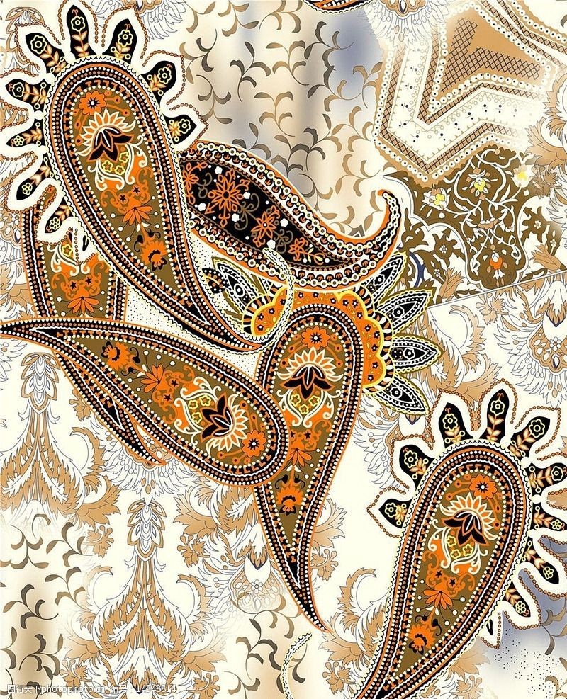 腰果花佩斯利涡旋纹图片