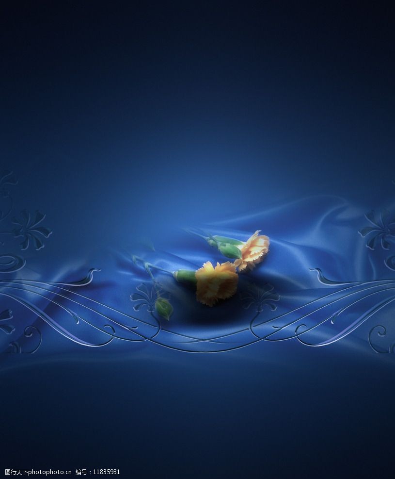 蓝色丝绸花纹底纹图片图片-图行天下图库