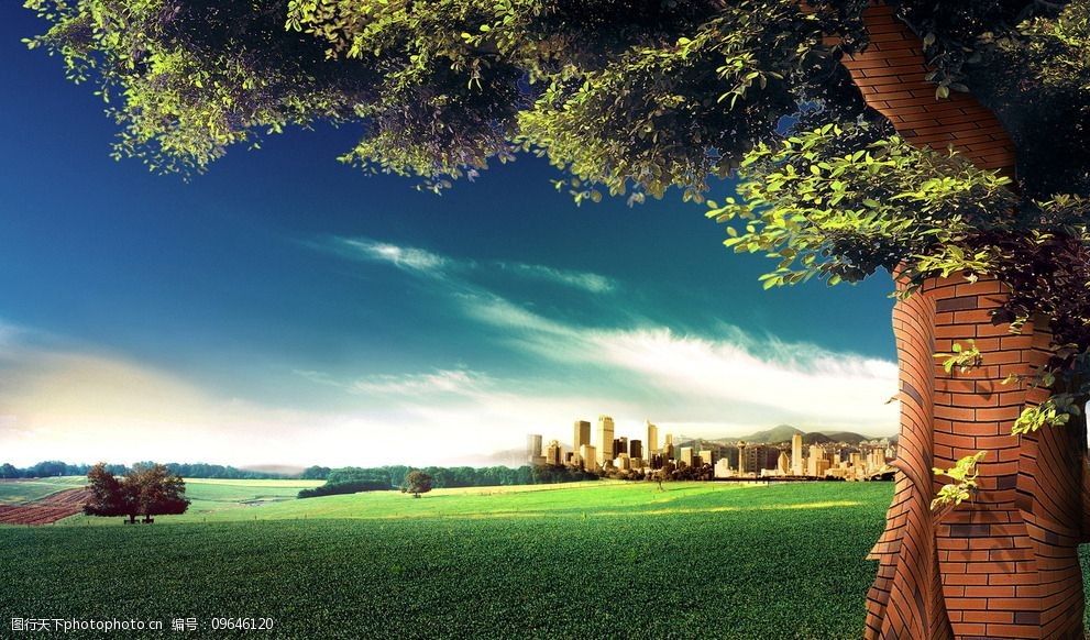 园林草地建筑图片