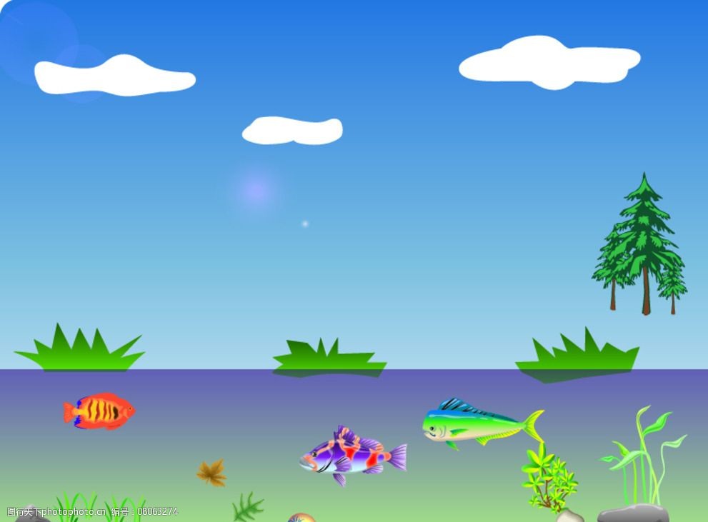 卡通海底世界图片