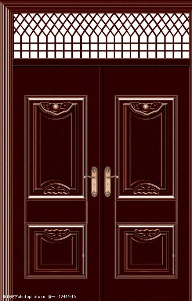 富贵花暗红色双开门效果图片