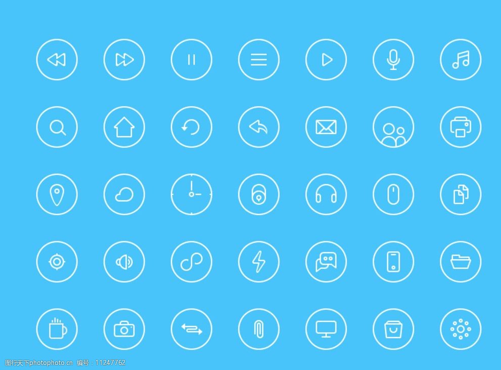 简单的清晰线性小图标图片