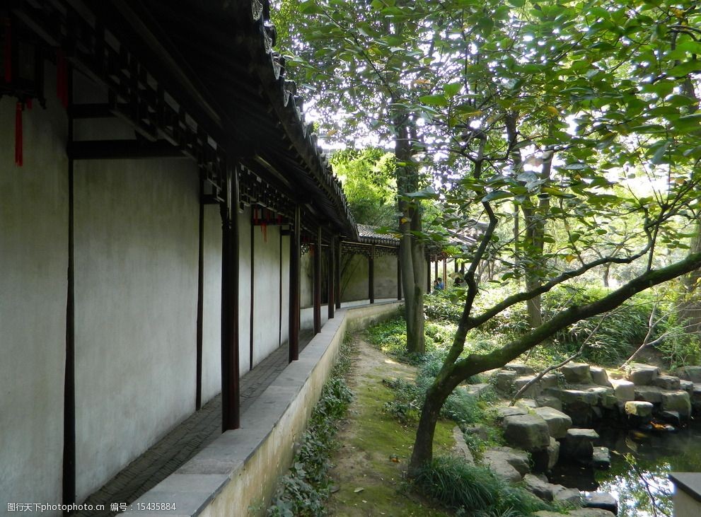 苏州园林长廊图片