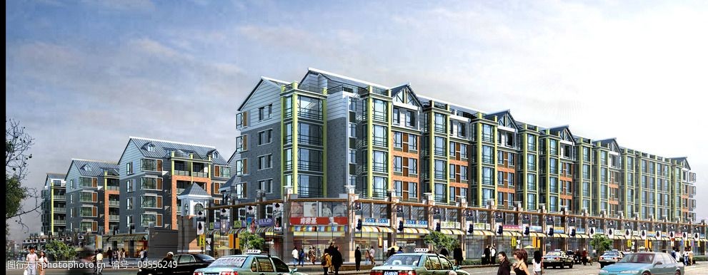 街景建筑外立面效果图图片