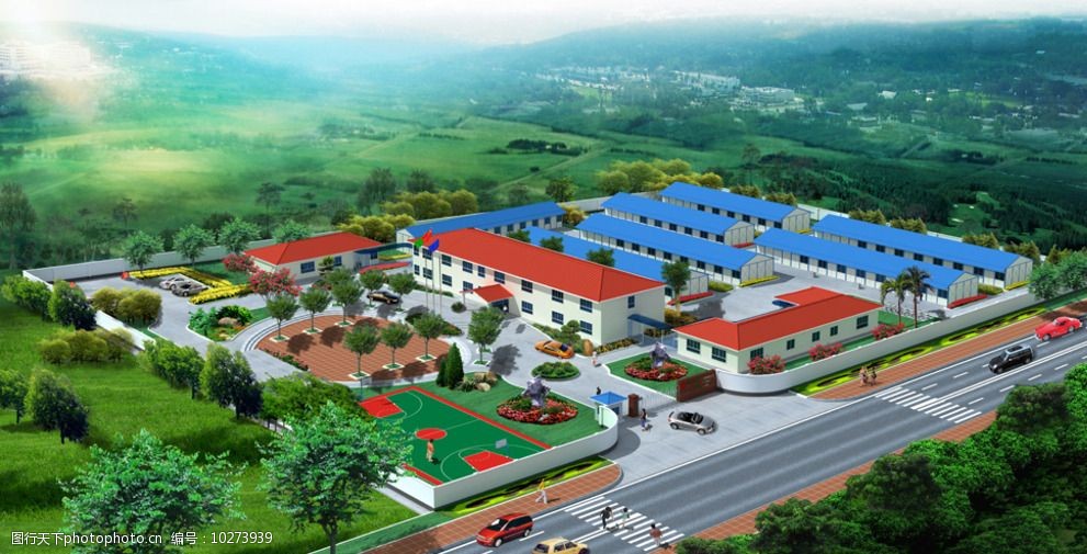 工地项目部鸟瞰图图片