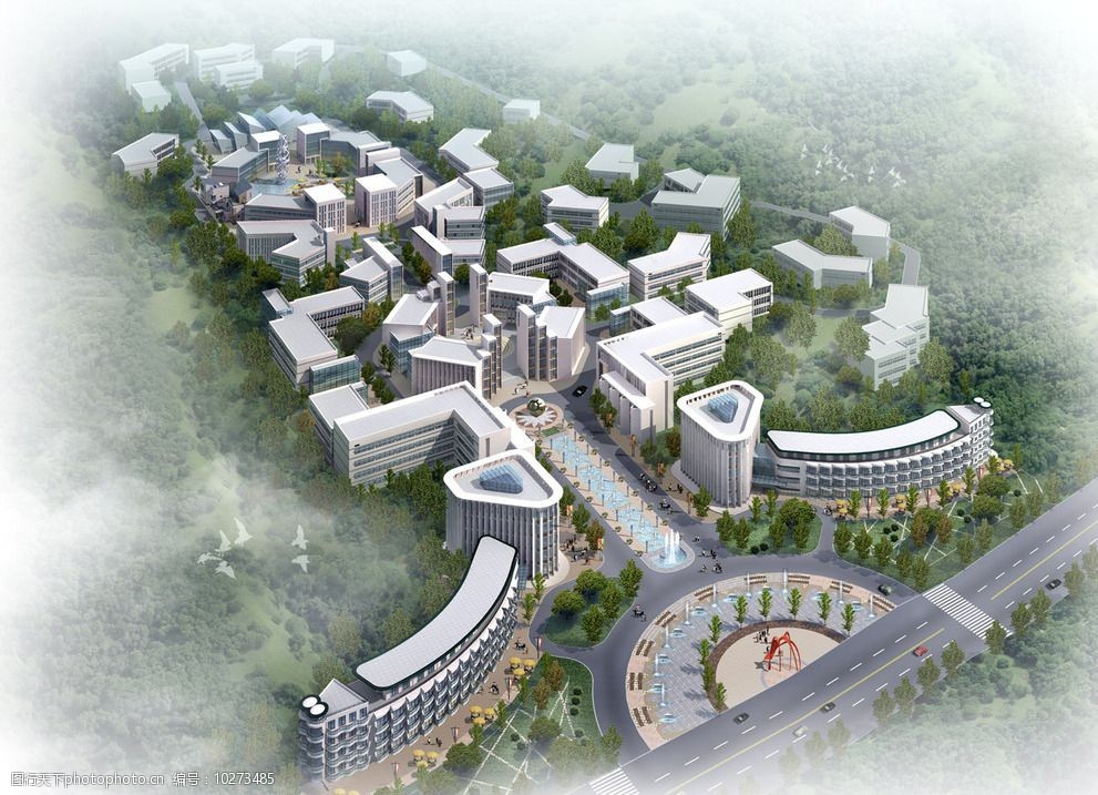 科技园景观鸟瞰图图片