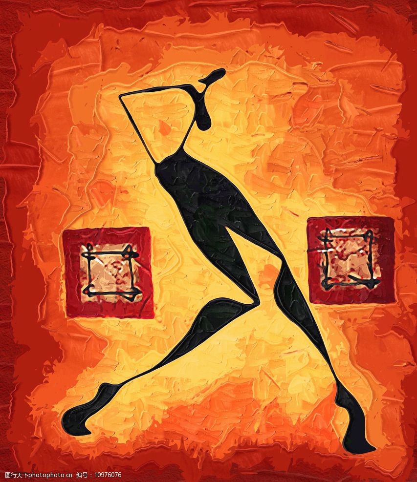 人物剪影油画图片