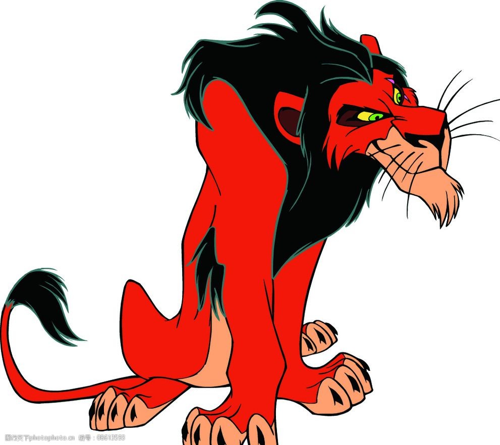 刀疤狮子卡通角色卡通图片