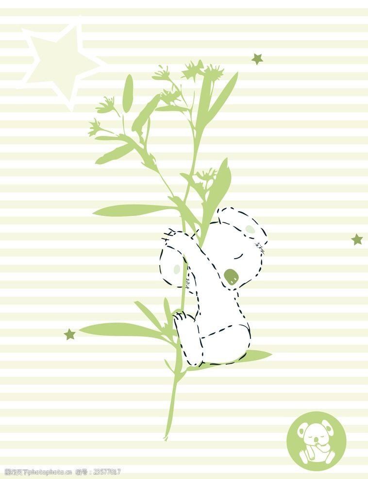 卡通布袋熊矢量背景