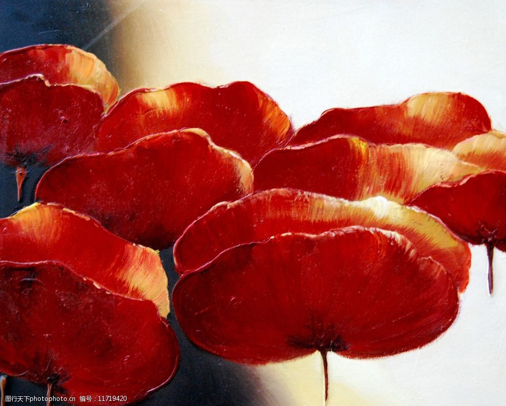 红花油画图片