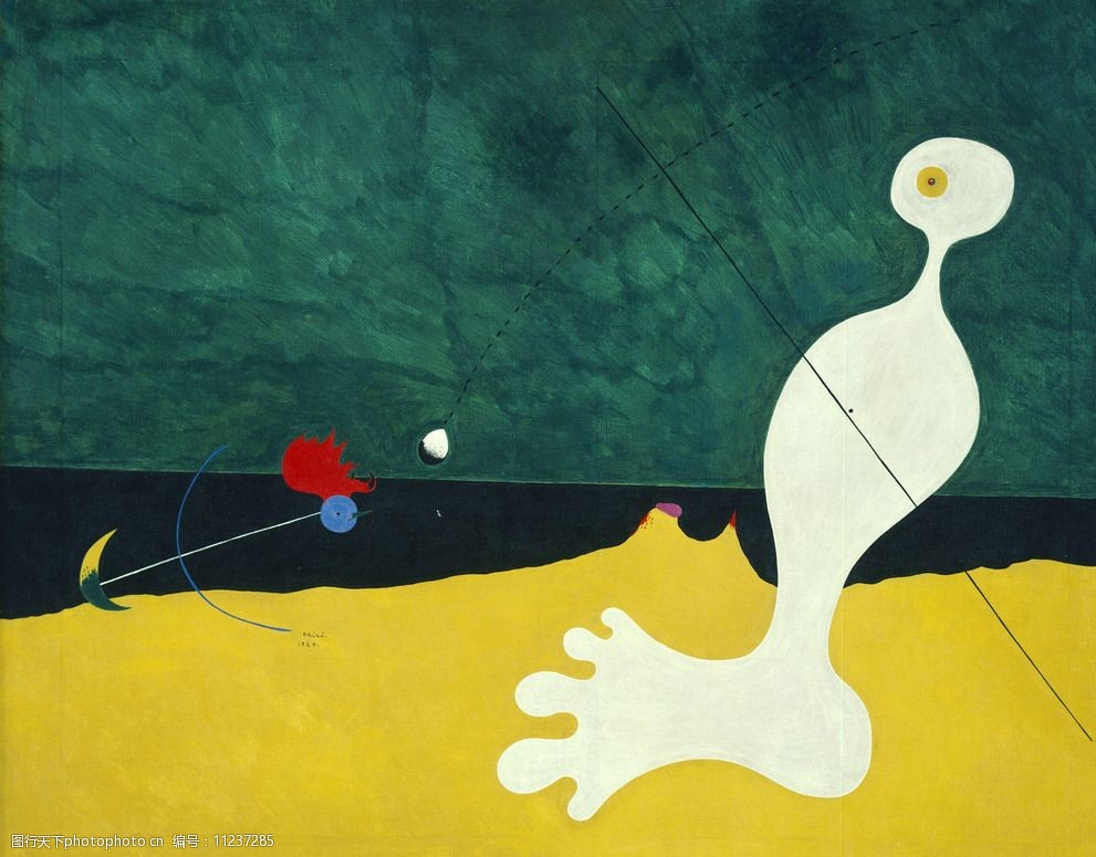 抽象人物风景油画图片