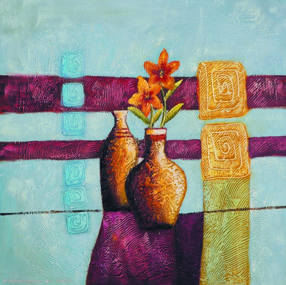 花卉花瓶油画图片