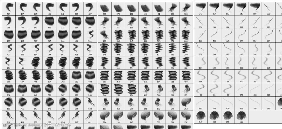 200款头发笔刷图片