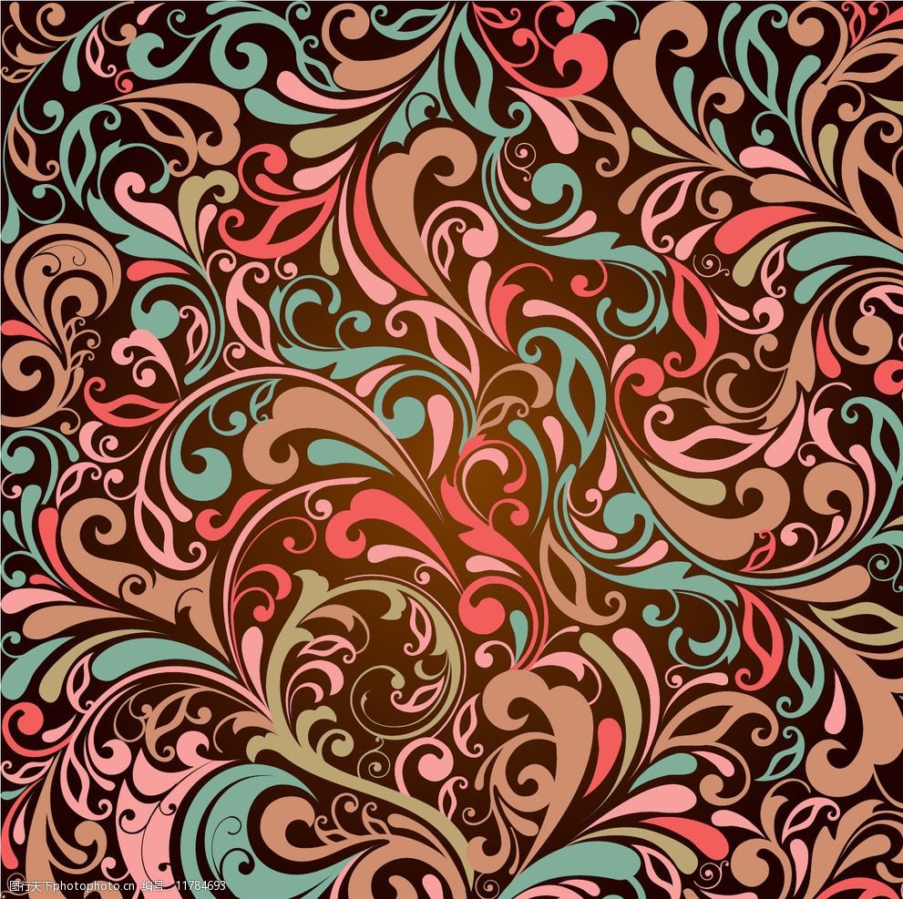 卷曲花纹底纹图片