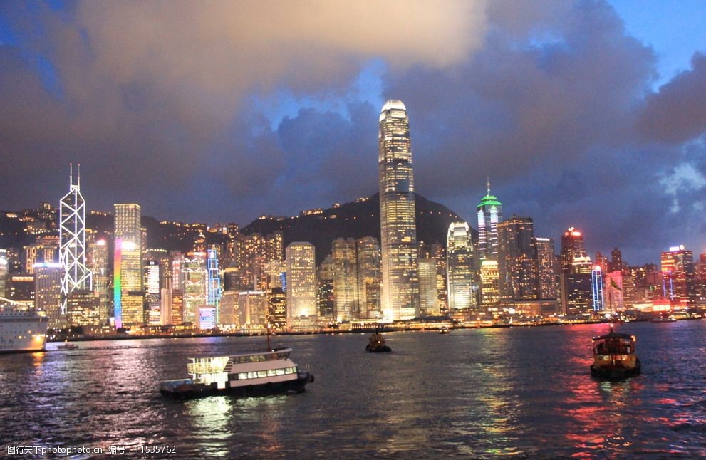 香港优美夜景图片图片-图行天下图库