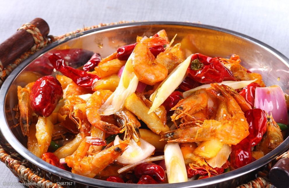 香锅香辣虾图片