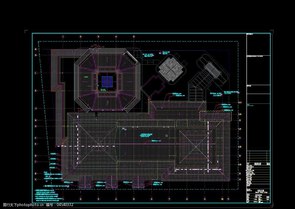 屋頂平面圖cad圖紙