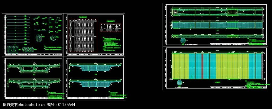 北引桥三跨连续梁cad图纸