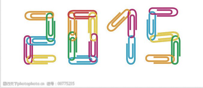 彩色别针组成2015字体设计eps矢量